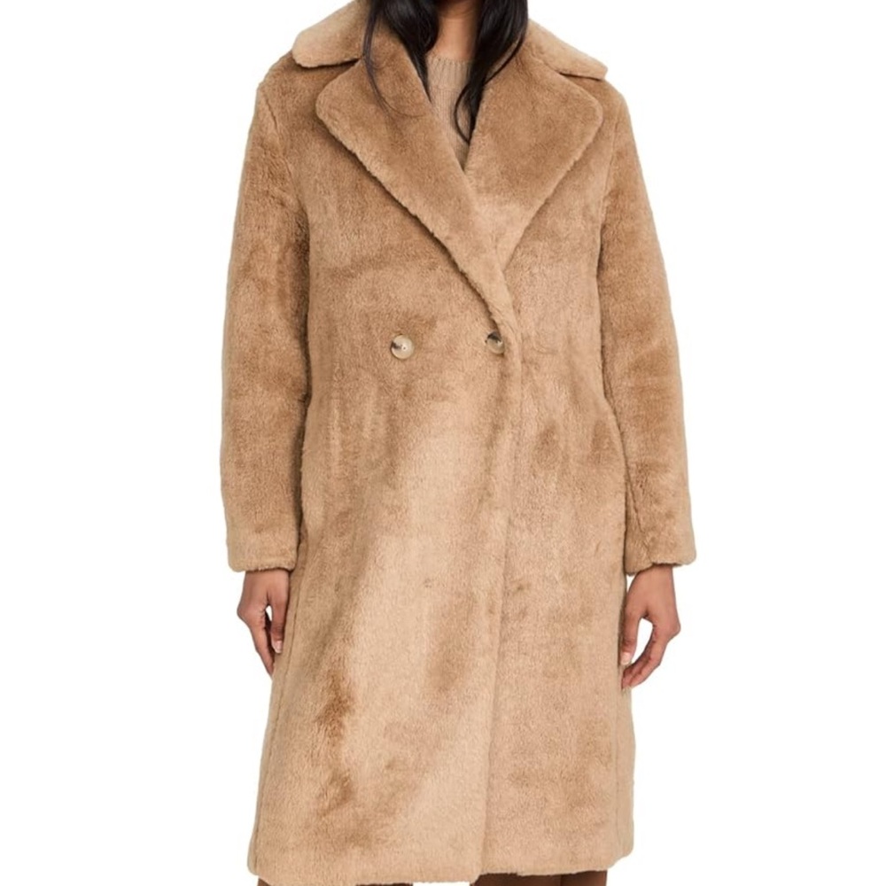 Vince women’s faux shearling coat in brown